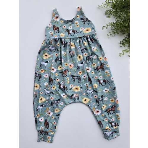 Horse Floral Romper: Buttery Soft Baby and Girl Romper