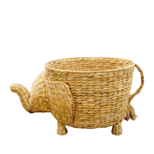 Dakota Fields Handwoven Elephant Basket – Natural Animal-Shaped Storage Bin With Trunk & Tail Accents | Wayfair