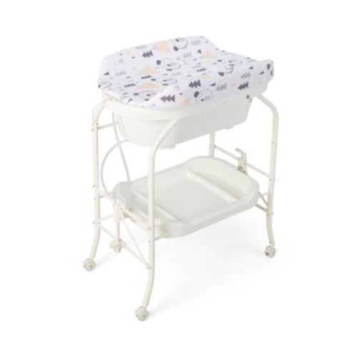 Folding Baby Changing Table with Bathtub and 4 Universal Wheels
