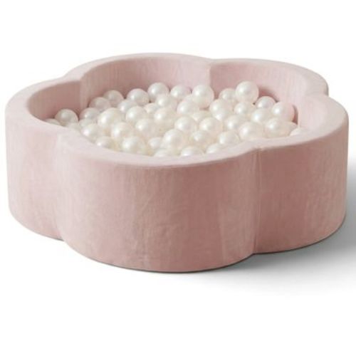 KIDKII Flower Ball Pit Velvet Indoor Play Toy for Toddlers, 200 Balls, Pink