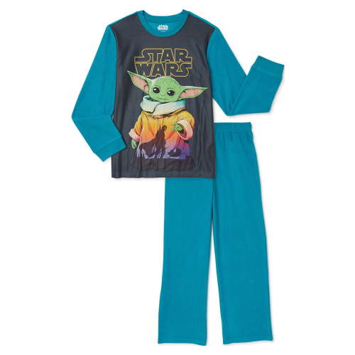 Star Wars Mandalorian 2-Piece Boys Pajama Set, Baby Yoda Long Sleeve Top & Pants, Sizes 4-12