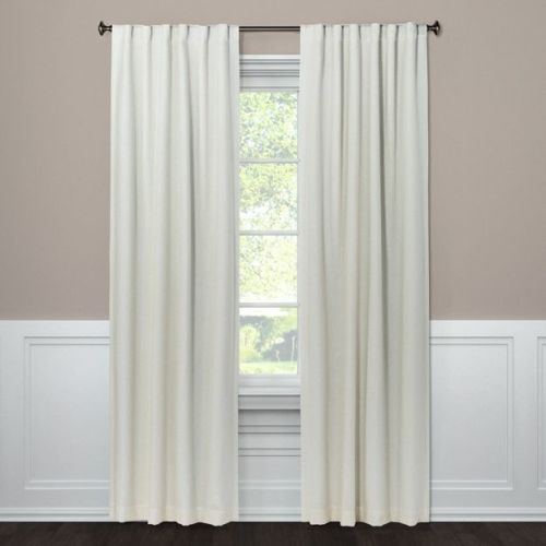 50"x84" Blackout Aruba Window Curtain Panel Sour Cream - Threshold™: Recycled Polyester, Solid Drapes, Indoor Use