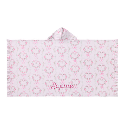 LoveShackFancy Floral Hearts Kid Hooded Towel
