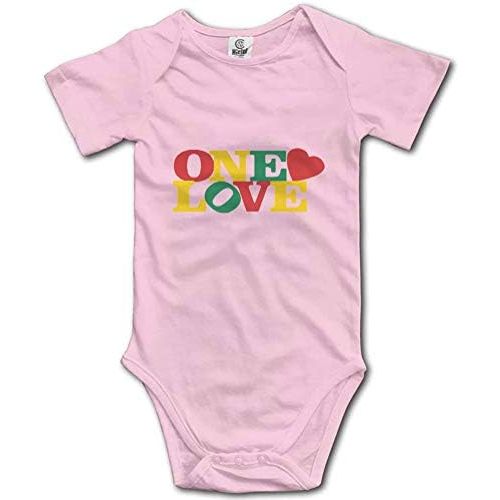 One Love Rasta Baby Bodysuit Infant Onesie Short Sleeve Playsuit Outfit Unisex
