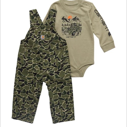 Boys' 2-Piece Long Sleeve Bodysuit & Canvas Overall Set (Baby) | Shop all Boys | Carhartt