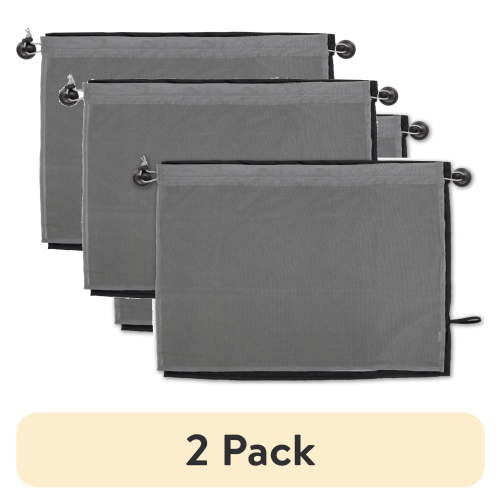 (2 pack) Auto Drive Universal Side Window Suction Cups Grey Curtain Sun Shade 2 Counts , 26" x 19.68"