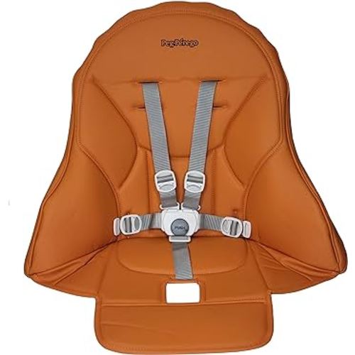 Peg Perego Siesta/Prima Pappa Zero 3 high Chair Replacement Upholstery with seat Belt, Arancia (Orange)