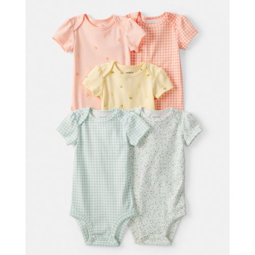 Baby Girl 5-Pack Fruit Multipack Bodysuits - Orange/Green/Yellow | Carter’s Oshkosh Canada