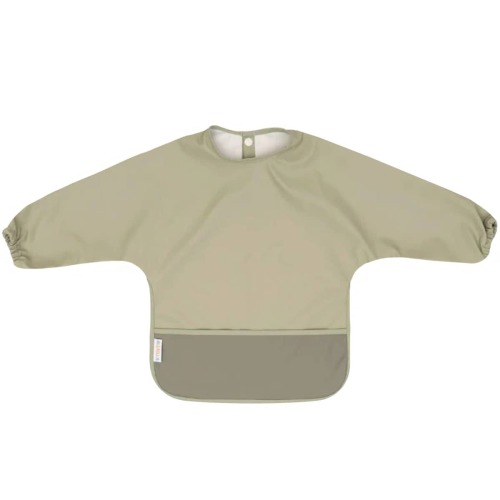 All4Ella Recycled Long Sleeve Bib - Two-tone Light Sage