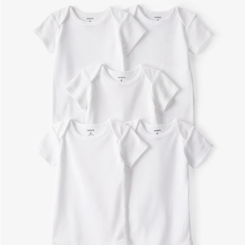Baby 5-Pack Short-Sleeve Bodysuits - White | Carter's