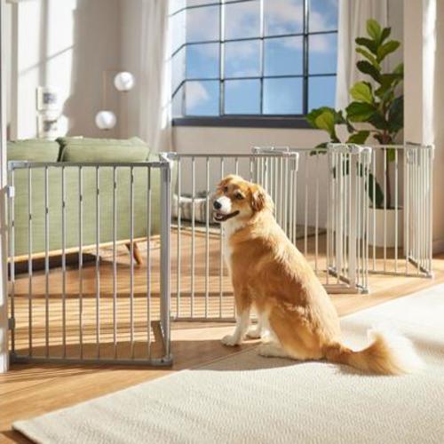 FRISCO Steel 8-Panel Configurable Dog Gate and Playpen, 30-in, Grey - Chewy.com