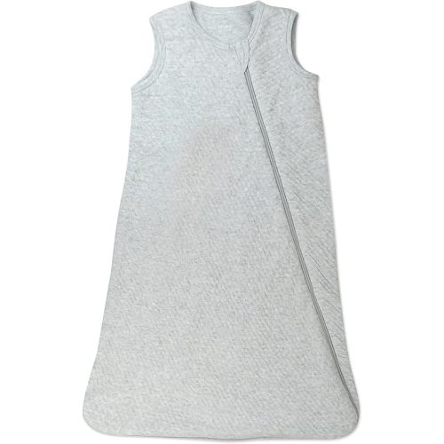 HonestBaby Organic Cotton Matelasse Wearable Blanket, Light Gray Heather, Small