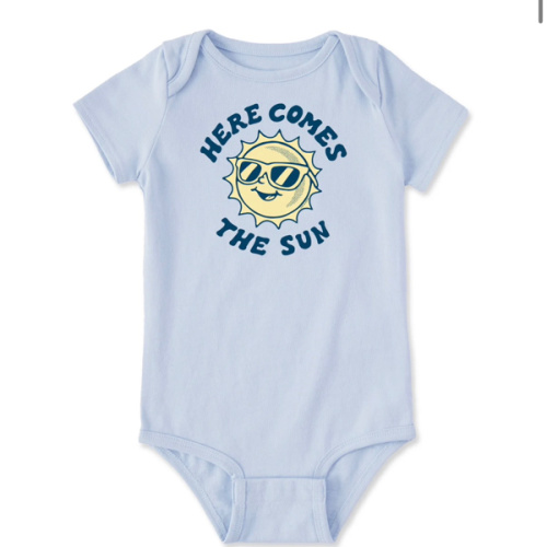 Baby Here Comes The Sun Circle Sunglasses Short Sleeve Crusher Baby Bodysuit | Shop Life is Good