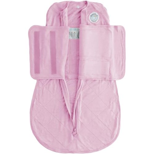 DREAMLAND BABY Bamboo Viscose Swaddle Sleep Sack (0-6 Months). Ultra Soft Swaddle Blanket w/Built in Band. 95% Viscose, 5% Spandex (Mauve)