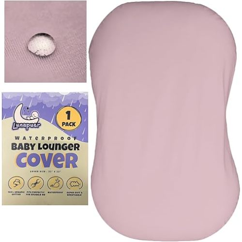 100% Waterproof Baby Lounger Cover - 2-Ply Organic Cotton Slipcovers Keep Your Lounger Clean & Your Baby Comfy - Machine Washable - (Cover for Snuggle Me) - Lavander