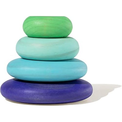 Lovevery, Wooden Stacking Stones (4), Perfect for Your Toddler Starting at 11 Months+
