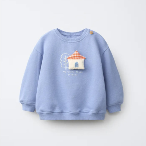 PATCHWORK HOUSE SWEATSHIRT - Bluish | ZARA United States