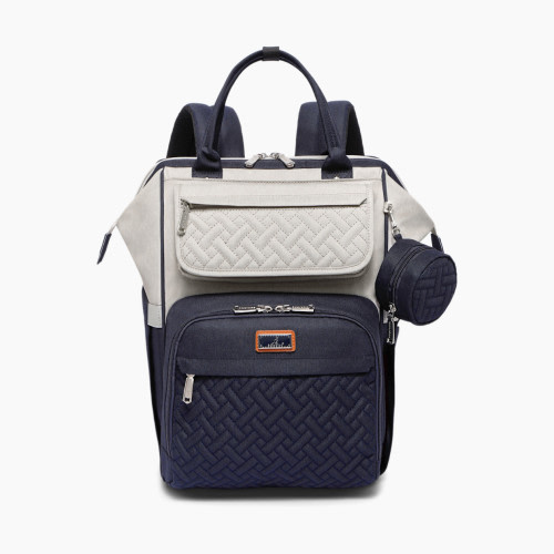 Babbleroo WideTop Diaper Bag Backpack - Grey Blue