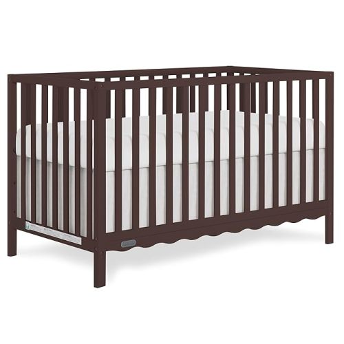 Dream On Me Synergy 5-in-1 Convertible Full-Size Baby Crib with Toddler, Day & Full Bed Conversion in Espresso, GreenGuard Gold & BSA, 3 Mattress Heights, Sustainable Pinewood