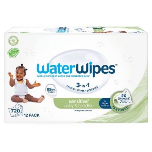 WaterWipes Sensitive+ Baby & Toddler Wipes, 3-In-1 Cleans, Cares, Protects, 99.9% Water, Unscented & Hypoallergenic - 720ct