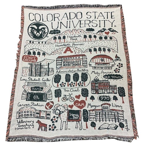 CSU Landmarks Woven Throw Blanket By Julia Gash