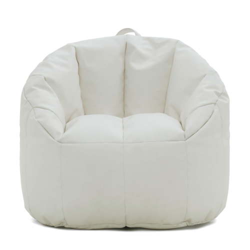 Big Joe Milano Outdoor Weatherproof Bean Bag Chair, White Marine Vinyl, UV Protected Weather Resistant Fabric, 2.5 feet
