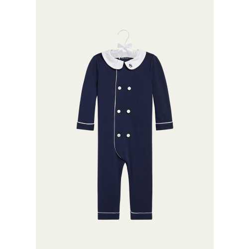 Boy's Double Breasted Embroidered Coverall, Size 3M-24M