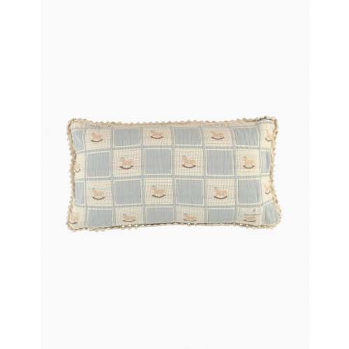Rocking Horse Mini Pillowcase in Blue Horse Patchwork