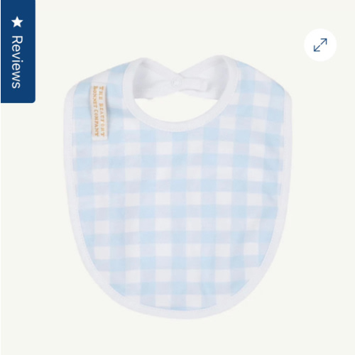 Burp Me Bib - Buckhead Blue Gingham with Worth Avenue White