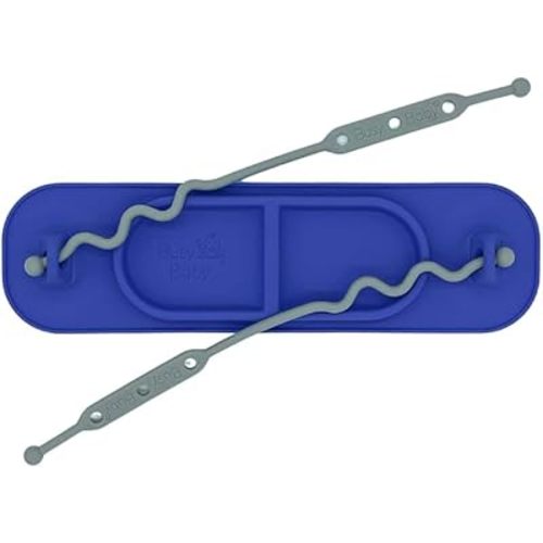 Busy Baby Silicone Mini Mat, Suction with Adjustable Tethers, Includes Travel Sleeve (Violet)