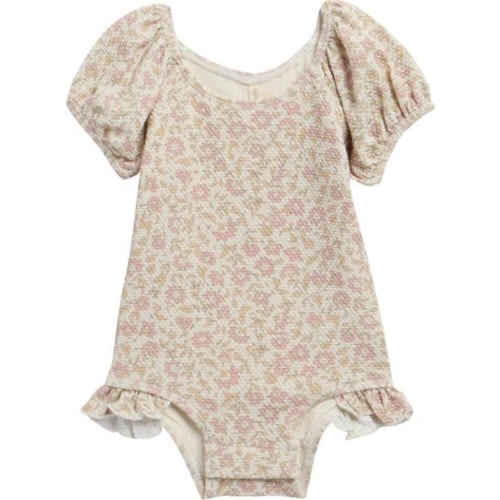 Kids' Catalina Puff Sleeve Piqué UPF 50+ One-Piece Swimsuit, 6-12M