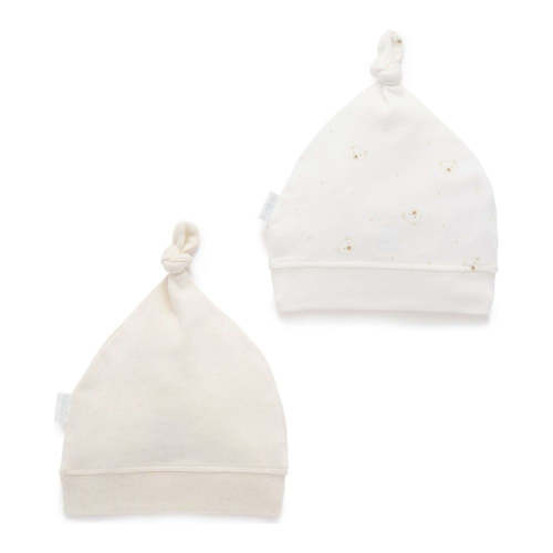 Purebaby 2-Pack Organic Cotton Knot Hat
