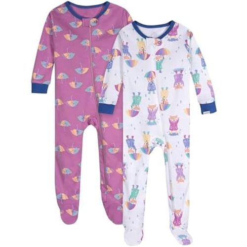Onesies Brand, Baby Girls, 2-Pack Footed Pajamas