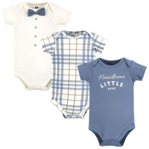 Hudson Baby Infant Boy Cotton Bodysuits, Little Dude, 9-12 Months