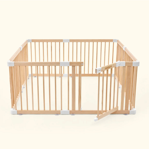HARPPA Wooden Baby Gate Playpen | Non-Toxic Foldable DIY Adjustable Play Yard for Infants & Toddlers – Natural Finish Baby Fence for Small & Large Spaces
