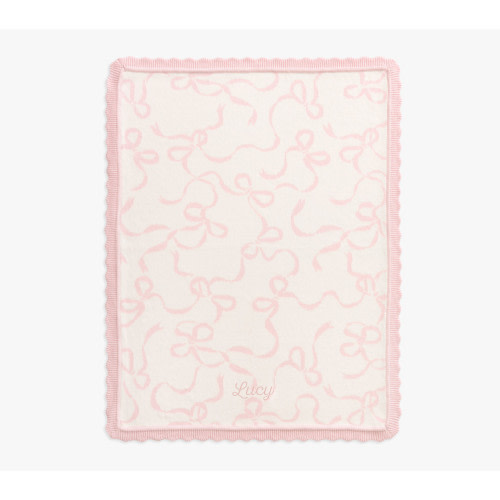 Bow Organic Knit Baby Blanket