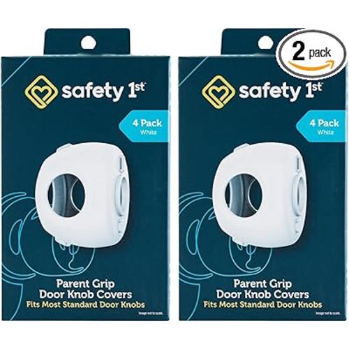 Safety 1st Parent Grip Door Knob Covers, White, One Size,4 Count (Pack of 2) (HS3260600)