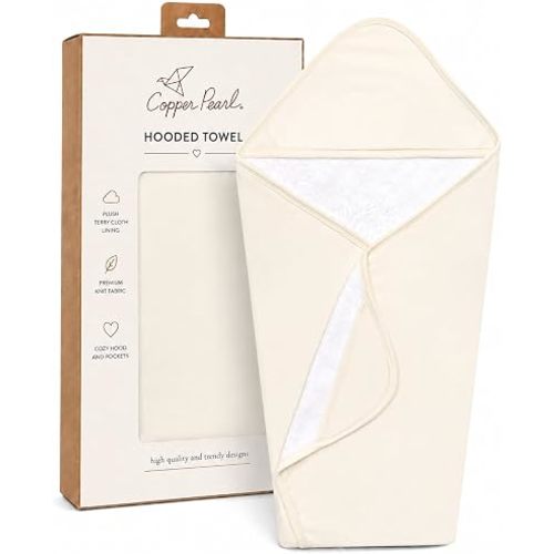 Copper Pearl Hooded Bath Towels Premium Knit/Terry Cloth Baby Towels with Hood, Pockets, and Cool Designs - Great to Gift and Make Bath Time Fun - Baby Bath Towel, Cru