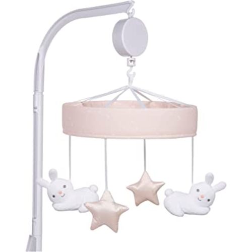 Sammy & Lou Cottontail Cloud Baby Crib Mobile with Music, Crib Mobile Arm Fits Standard Crib Rail