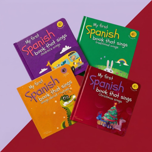 Set of 4 Spanish Books that Sing