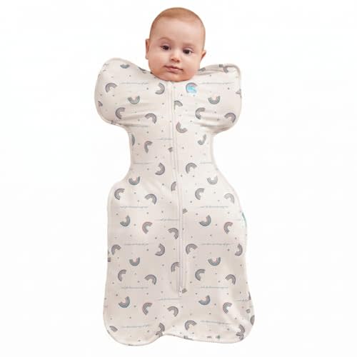 Love to Dream Swaddle UP, Baby Sleep Sack Self-Soothing Swaddles for Newborns, Improves Sleep, Secure Fit Helps Calm Startle Reflex, New Born Essentials for Baby, 1.0 TOG, Small 8-13lb, Rainbow Dream