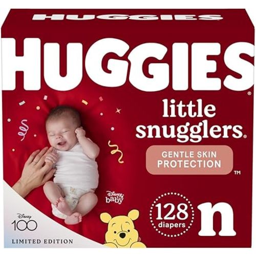 Huggies Newborn Diapers, Little Snugglers Baby Diapers, Size Newborn (up to 10 lbs), 128 Count