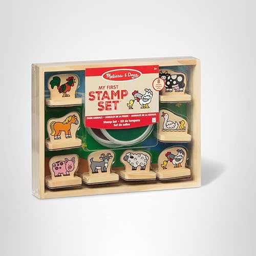 Melissa & Doug My First Wooden Stamp Set - Farm Animals