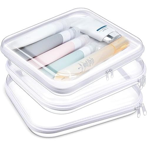 Aimery Clear Hard Shell Zipper Case Large Clear Plastic