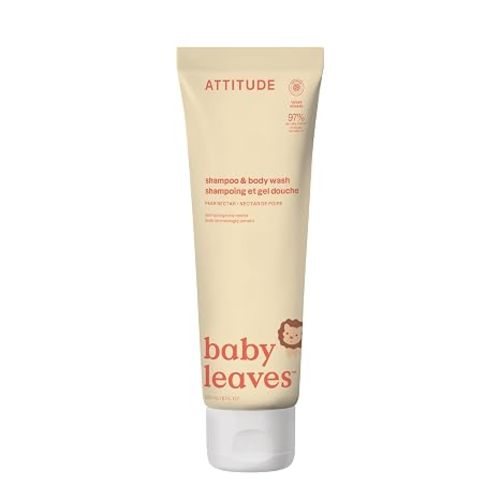 ATTITUDE Baby Shampoo, Body Wash & Soap 2-in-1, Pear Nectar, 8 Fl Oz