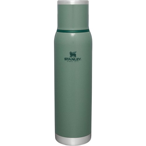 Stanley Adventure-To-Go Vacuum Bottle 1.4 qt Wide Mouth with Leakproof Cup Lid Keep Drinks Hot or Cold Packable for Travel Insulated Stainless Steel Thermal Bottle BPA-Free Hammertone Green