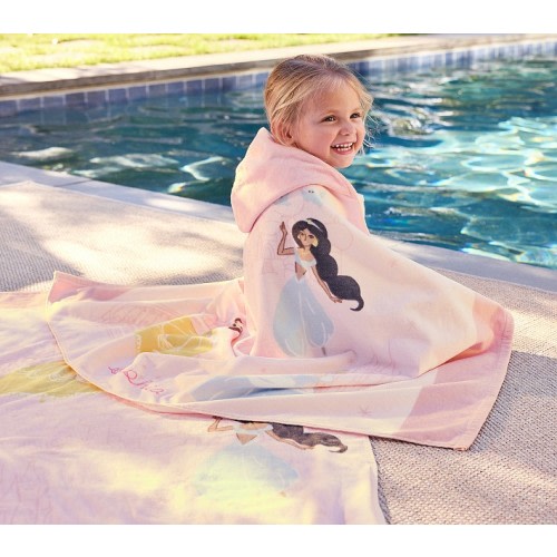 Disney Princess Castles Kid Beach Hooded Towel UPF 50+