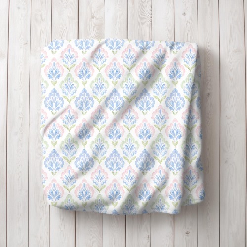 Pastel Floral Throw Blanket, Cottagecore Dorm Bedding, Pink Blue Grandmillennial College Decor