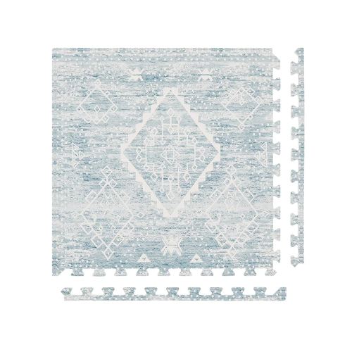 Baby Play Mat – 4x8 Indigo Ula – Set of 8 Tiles – Cushioned EVA Foam Play Mat for Floor, Soft Interlocking Baby Crawling Mats for Hard Floors