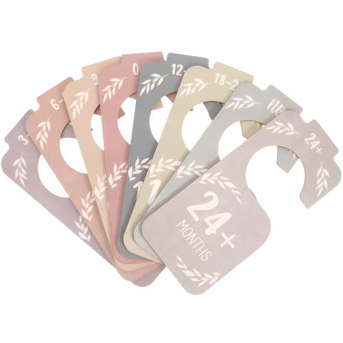 XIBUFE 8 pcs Wood Baby Closet Dividers Baby Garment Size Dividers Baby Clothing Hanger Dividers